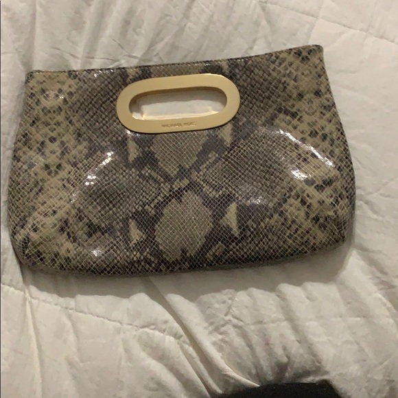 Michael Kors Handbags - Michael Kors snakeskin clutch